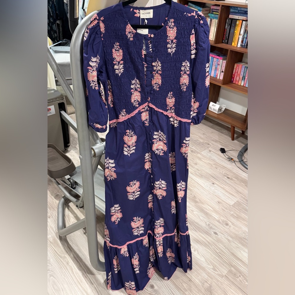 Sonmer Floral Maxi Dress with Pink Prints
